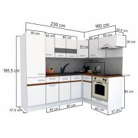 Bucatarie de Colt GENA NEW 3 DR. 160-230, Cu Corp de Cuptor, Wenge / Stejar Sonoma